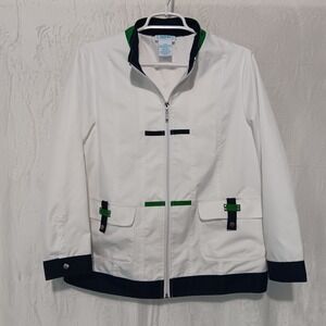 VTG 90's Nautical Coastal Sailor White Color‎ Block Light Weight Windbreaker PS